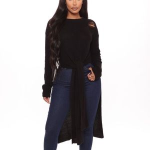 Fashion Nova- Kara Tie Front Sweater